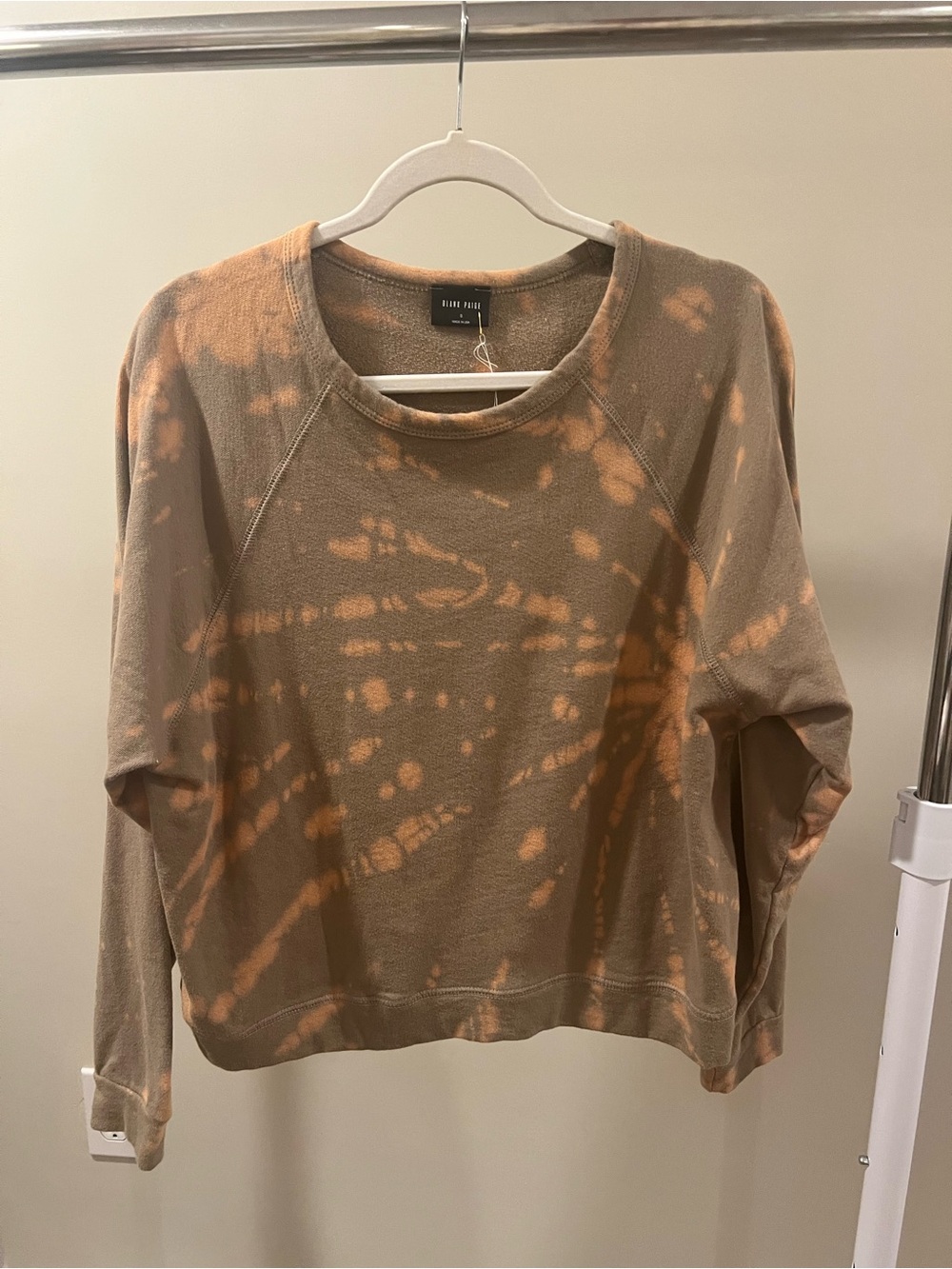 Tie-Dye Crewneck Sweatshirt in Tan and Peach